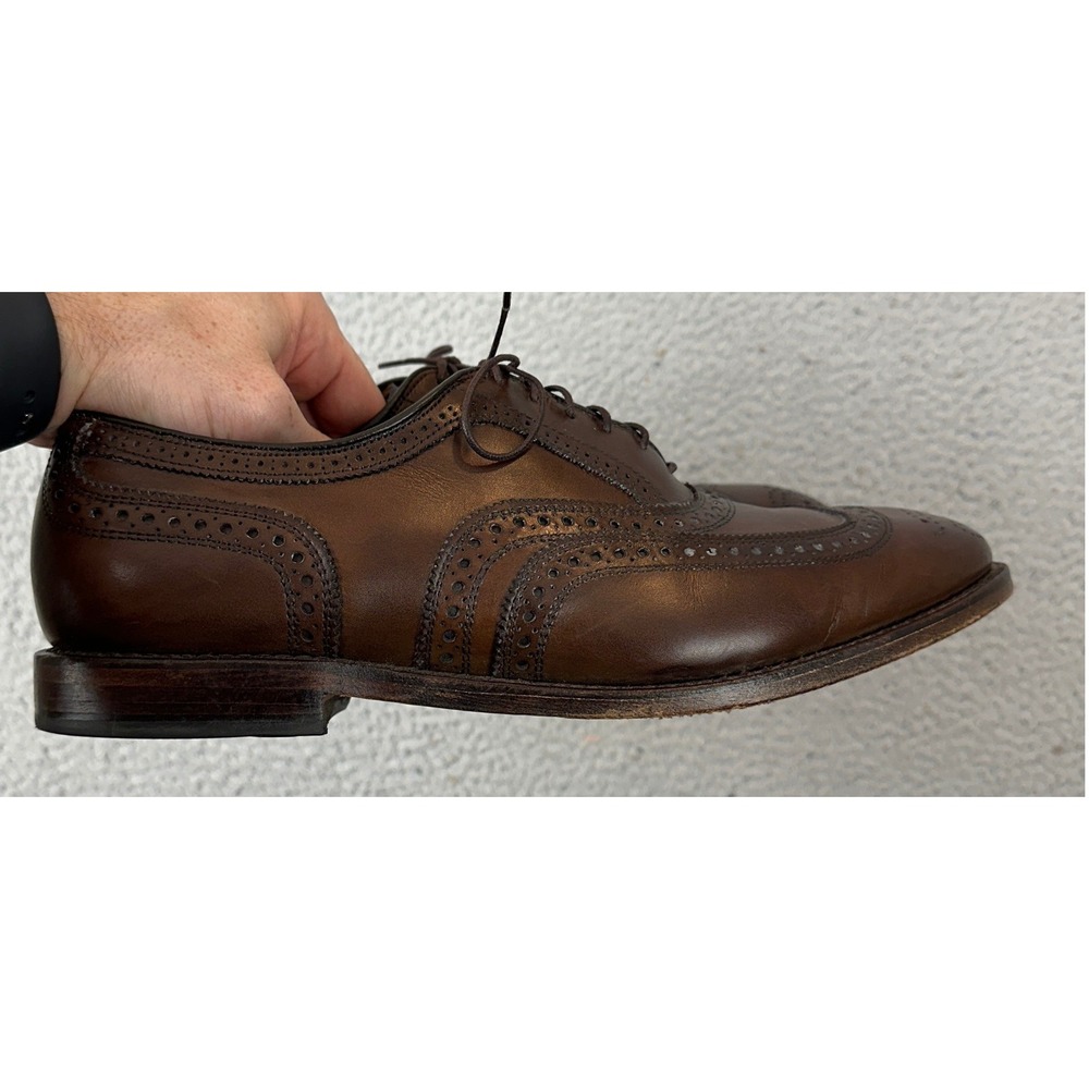 Allen Edmonds Shoes Mens 10.5 McAllister Dark Chili Wingtip Oxford Lace Up EUC